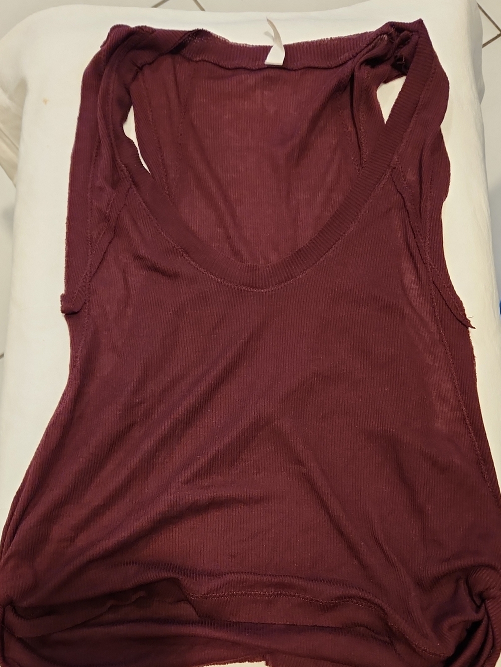 FP Movement By Free People Ribbed Scoop Neck Women's Tank Top - Burgundy